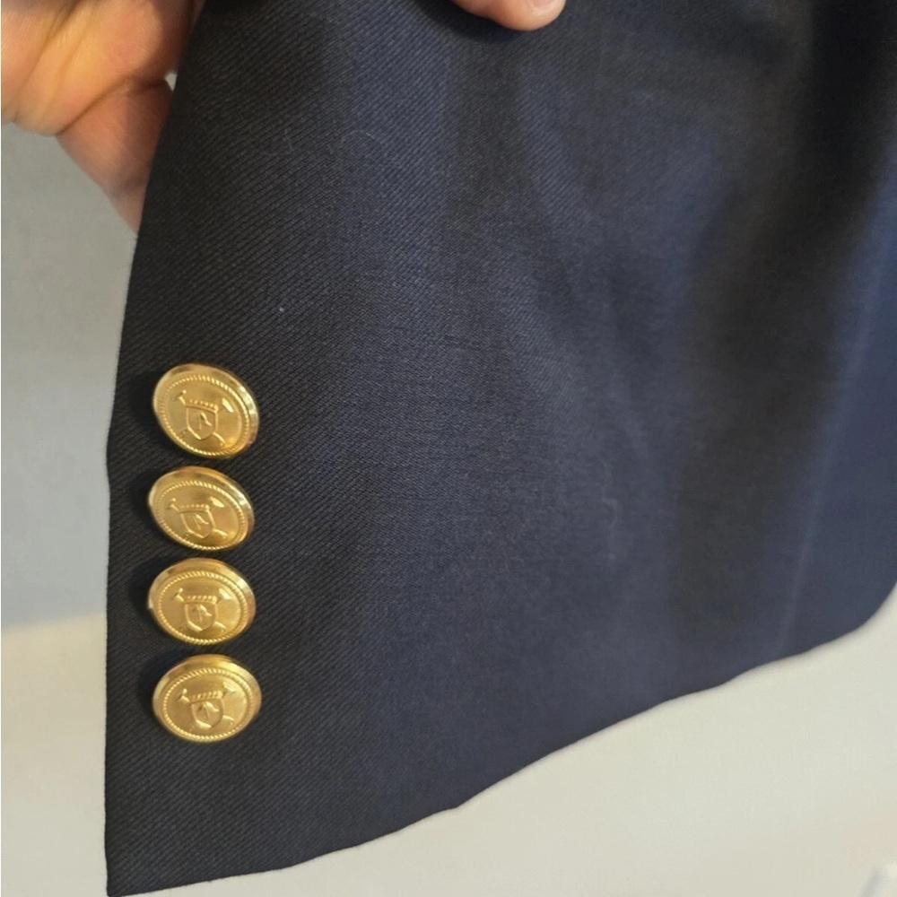 Lauren Ralph Lauren Sports Coat Men 44L Navy Blue Wool Gold Button Career - Picture 7 of 15